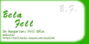 bela fell business card