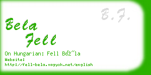 bela fell business card